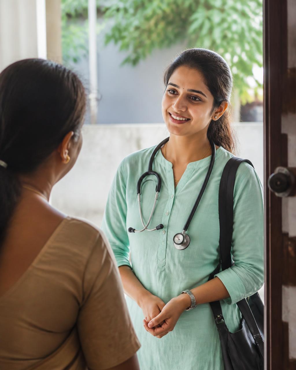 Bansalji Home Health Care nursing professional attending to patient